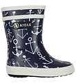 Aigle Rubber Boots - Baby Flac Kid - Navy w. Anchor