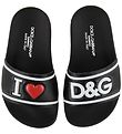 Dolce & Gabbana Badslippers - Zwart m. Print