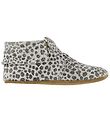 En Fant Slippers - Grey/Leoprint w. Fringe