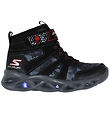 Skechers Winter Boots - Twisted Brights - Black/Red w. light