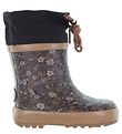 Wheat Rubber Boots with. For - Eggplant Flower