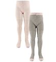Minymo Collants - 2 Pack - Gris/Rose