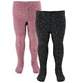 Minymo Strumpfhosen - 2er-Pack - Pink/Schwarz m. Glitzer