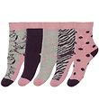 Minymo Socken - 5er-Pack - Grau/Pink
