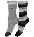Tommy Hilfiger Socks - 2-Pack - Stripe - Black Striped/Grmeler
