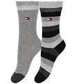 Tommy Hilfiger Strumpor - 2-pack - Stripe - Svartrandig/Grmeler