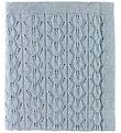 Nørgaard Madsens Blanket - Knitted - 75x100 - Wool - Light Blue