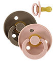 BIBS Colour Pacifiers - Size 2 - 2-Pack - Round - Dark Oak/Blush