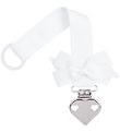 Little Wonders Dummy Clip - White w. Bow/Heart