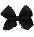 Little Wonders Bow Hair Clip - Black w. Lace