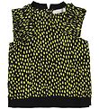 Stella McCartney Kids Top - Svart m. Gula Prickar/Volanger