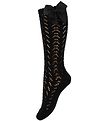 Condor Knee High Socks w. Bow - Knitted - Black