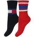 Tommy Hilfiger Chaussettes - 2 Pack - Drapeau - Rouge/Noir