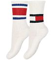 Tommy Hilfiger Socken - 2er-Pack - Flagge - Weiß m. Rot
