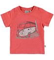 Wheat T-shirt - Surf Car - Dark Coral