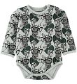 Petit by Sofie Schnoor Bodysuit L/æ - Dusty Green w. Zebras