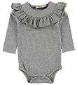 MarMar Romper l/s - Bibbi - Jersey - Grijs Gevlekt