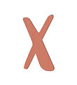 Sebra Wooden Letter - X - Watermelon Pink