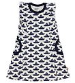 Katvig Dress - White w. Boats/Ruffles