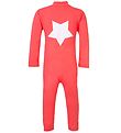 Petit Crabe Coverall Swimsuit - Lou - UV50+ - Dark Coral w. Star