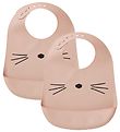 Liewood Lätzchen - 2er-Pack - Silikon - Tilda - Pink m. Katze
