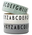 Design Letters Schüssel - 3er-Pack - Grün/Weiß/Grau m. Buchstabe