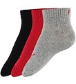 Puma Ankle Socks - 3-Pack - Quarter Plain - Red/Black/Grey Melan