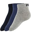 Puma Ankle Socks - 3-Pack - Quarter Plain - Blue/Grey Melange/Na