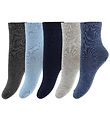 Minymo Socken - 5er-Pack - Navy/Blau/Graumeliert