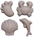 Scrunch Sand Molds - 4 pcs - Silicone - 6,5-10,5 cm - Grey