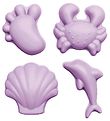 Scrunch Sand Molds - 4 pcs - Silicone - 6,5-10,5 cm - Light Purp