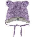 MP Hat w. Ears - Wool/Polyamide - Purple/Glitter
