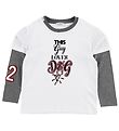 Dolce & Gabbana Blouse - Millennials - White/Grey w. Print/Patch
