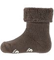 Fuzzies Babysocken m. Antirutsch - Walnuss