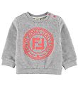 Fendi Sweatshirt - Grey Melange w. Neon Pink/Logo