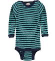 Engel Romper l/s - Wol/Zijde - Turkoois/Navy
