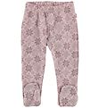 Joha Leggings w. Foot - Wool - Rose/Stars