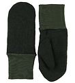 Racing Kids Mittens - Wool/Polyester - Dark Green