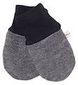 Racing Kids Mittens - Wool/Cotton - Grey Melange