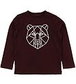 Emporio Armani Long Sleeve Top - Bordeaux w. Bear