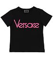 T-Shirt Versace - Noir/Rose Fluo av. Texte