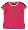 EA7 T-Shirt - Pink m. Print/Logo-Streifen