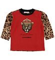 Dolce & Gabbana Long Sleeve Top - Animal - Red w. Leopard