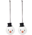 Hoptimist Christmas Ornament - Snowman - 2-pack - D:5 cm - White