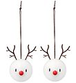 Hoptimist Christmas Ornament - Reindeer - 2-pack - D:5 cm - Whit
