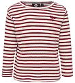 Hummel Long Sleeve Top - HMLRumle - White/Bordeaux Striped