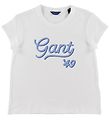 GANT T-Shirt - Gant Script - Wei m. Hellblau