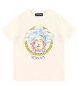 Versace T-Shirt - Blanc av. Multicolore Logo