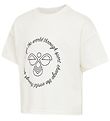 Hummel T-shirt -Cropped - hmlMary - White w. Print