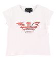 Emporio Armani T-shirt - White w. Rose Logo